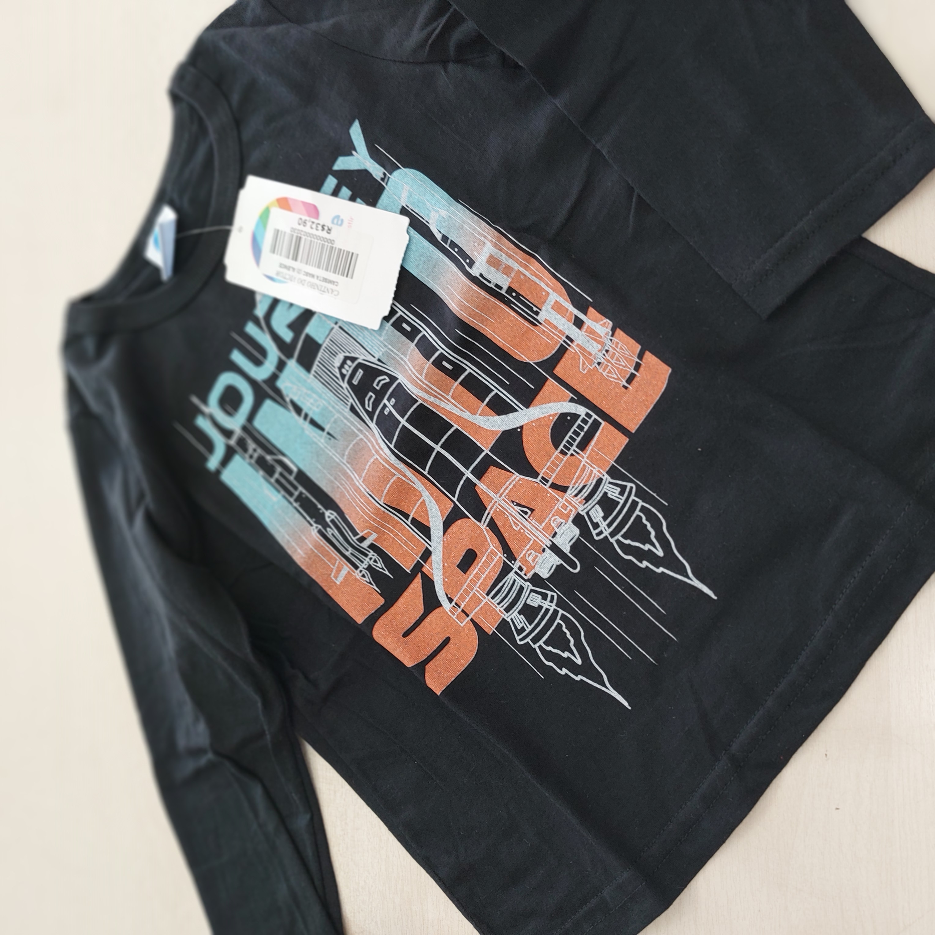 Camiseta ML C/estampa Masc Tam 02 Alenice