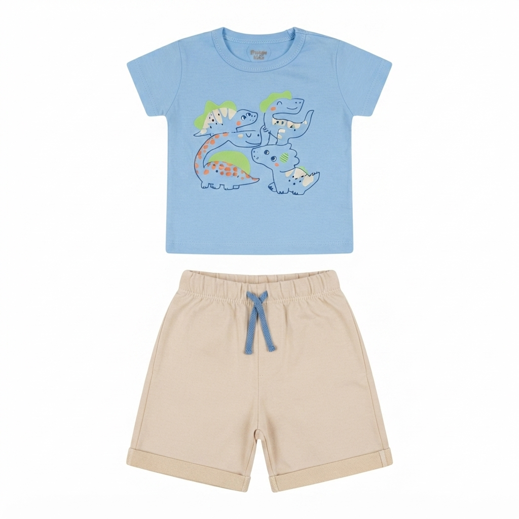 Conj. Camiseta MC e Shorts Masc Tam 01 Orango Kids
