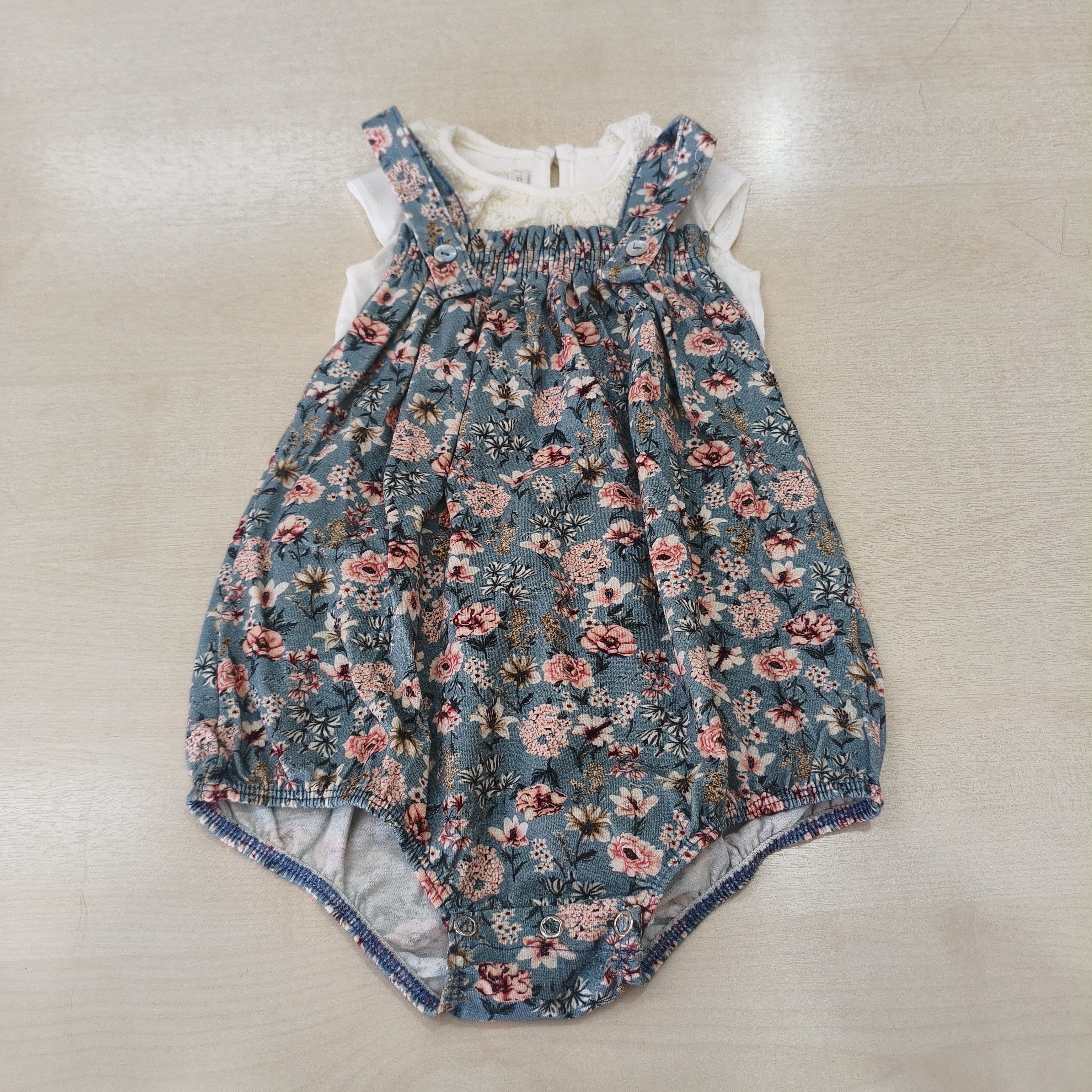 Conj. Macaquinho com blusa Fem Tam PB Trick Nick