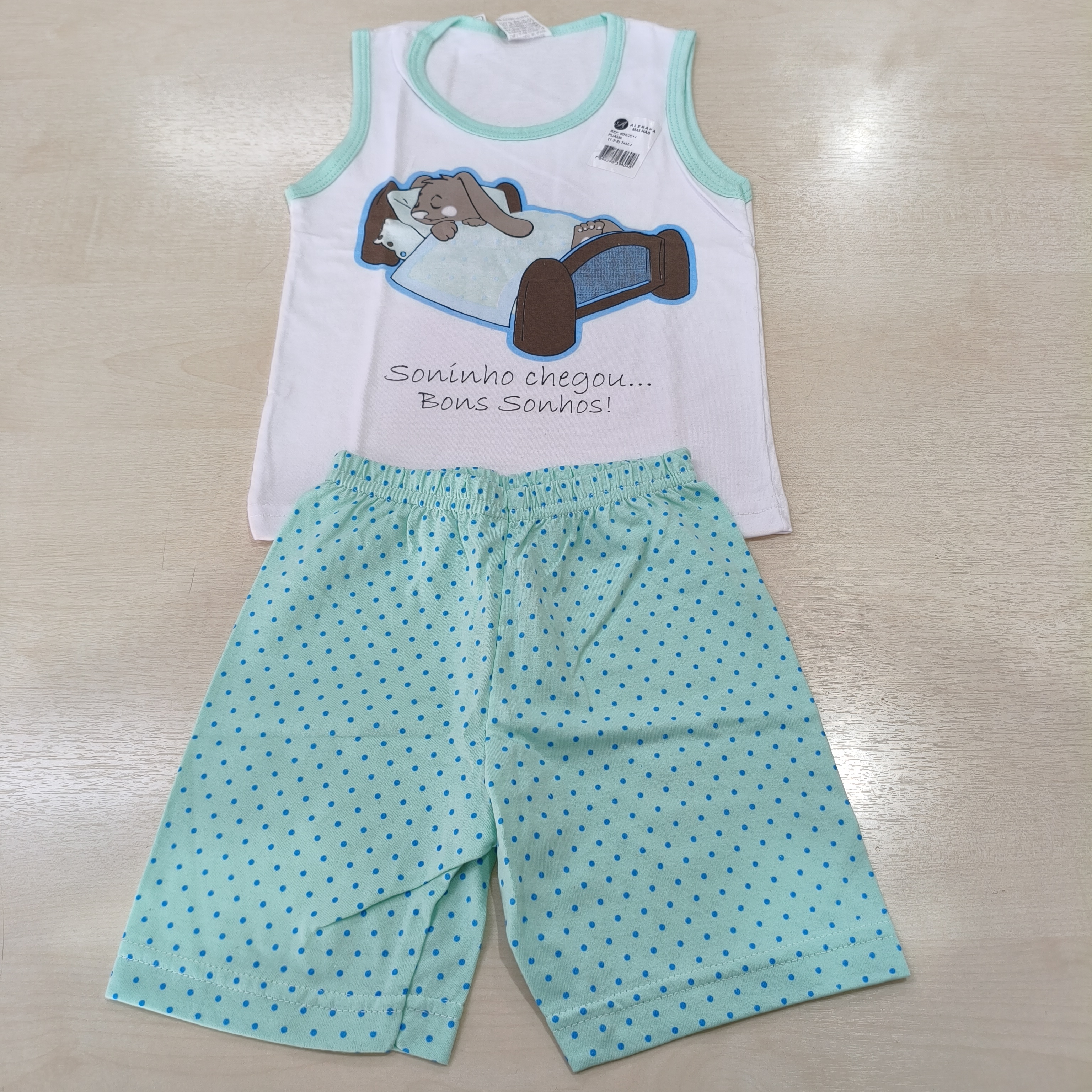 Pijama C/Estampa de Verão Masc Tam 01 Alemara