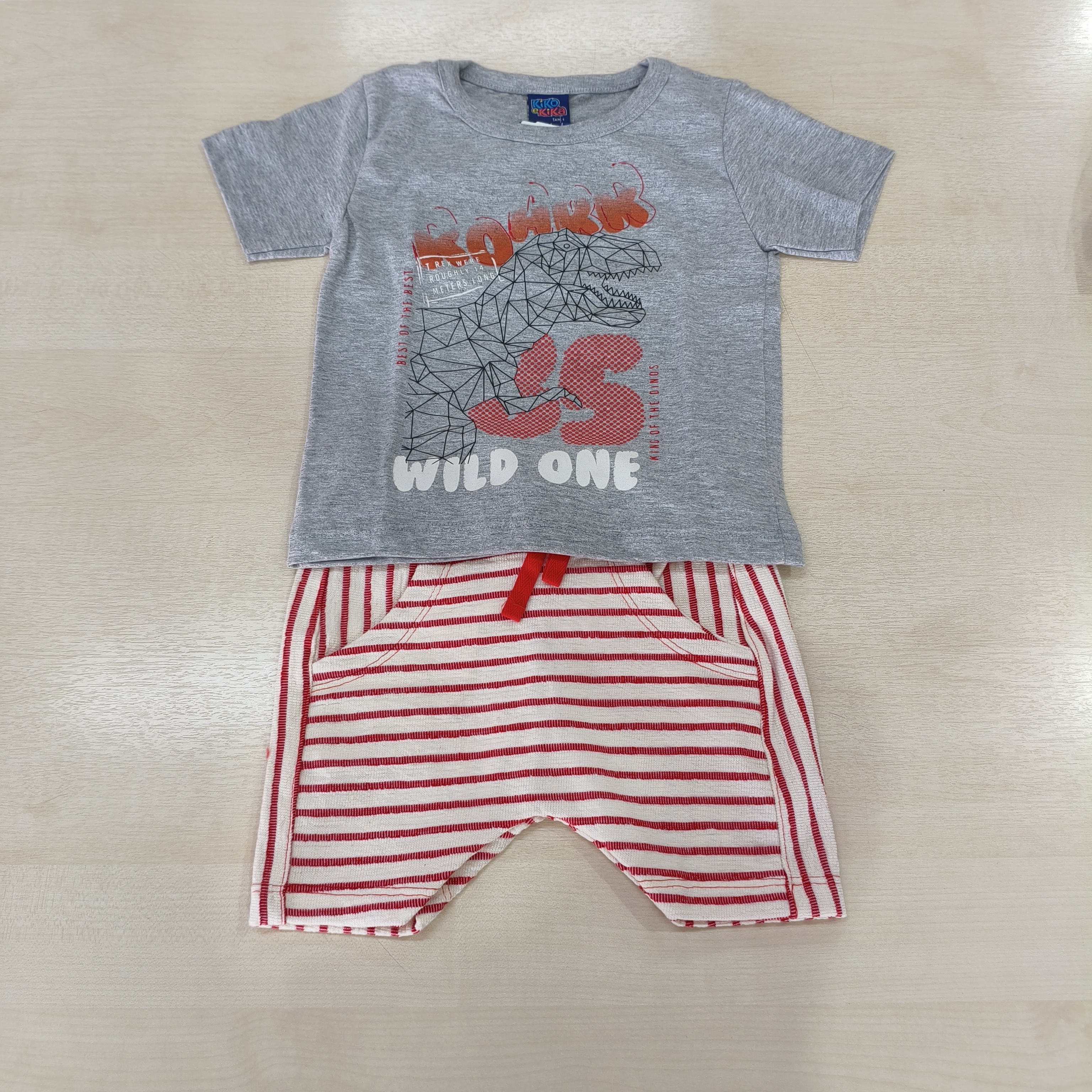 Conj. Camiseta MC e Shorts Masc Tam 01 Kiko e Kika