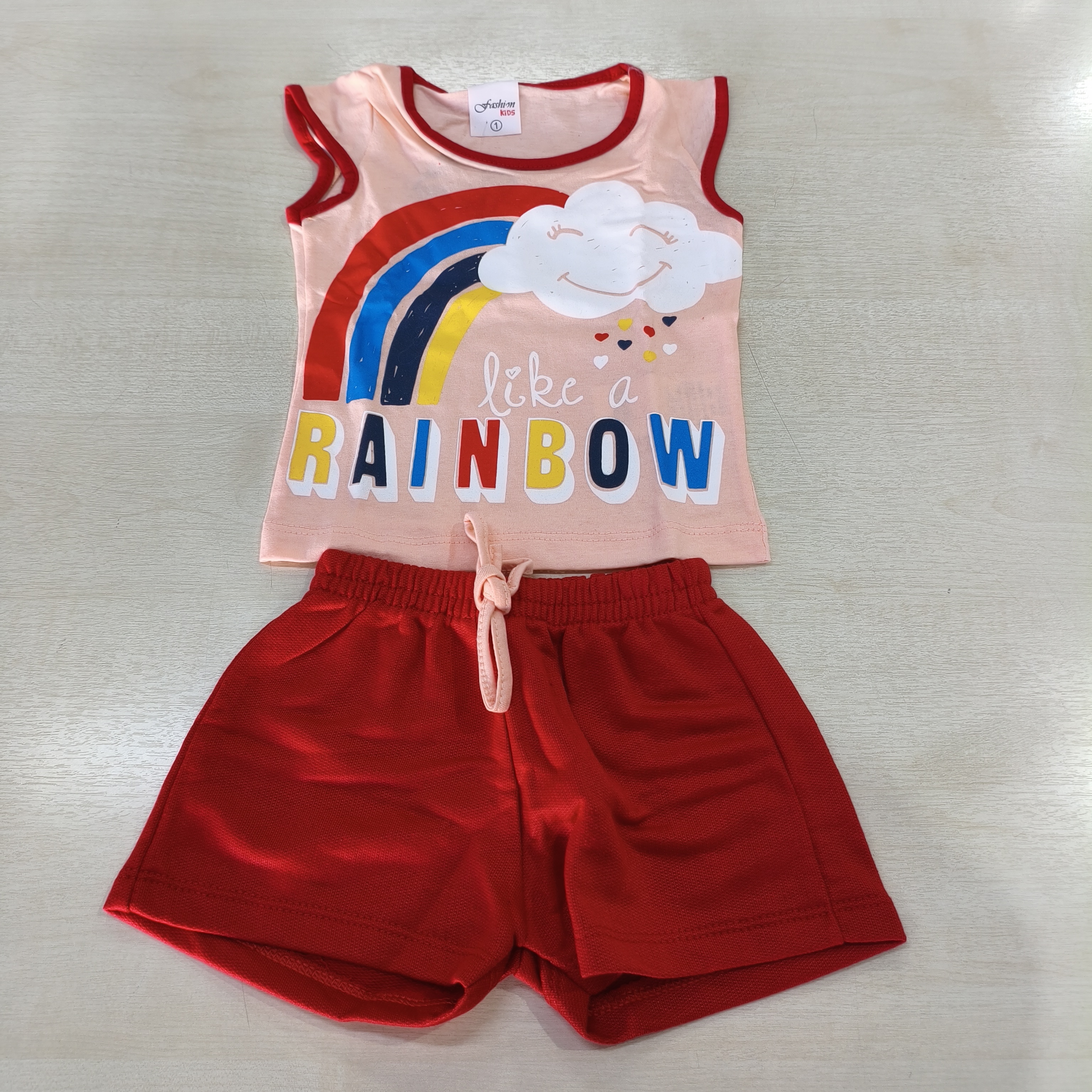 Conj.Blusa MC e Shorts Fem Tam 01 Fashion Kids
