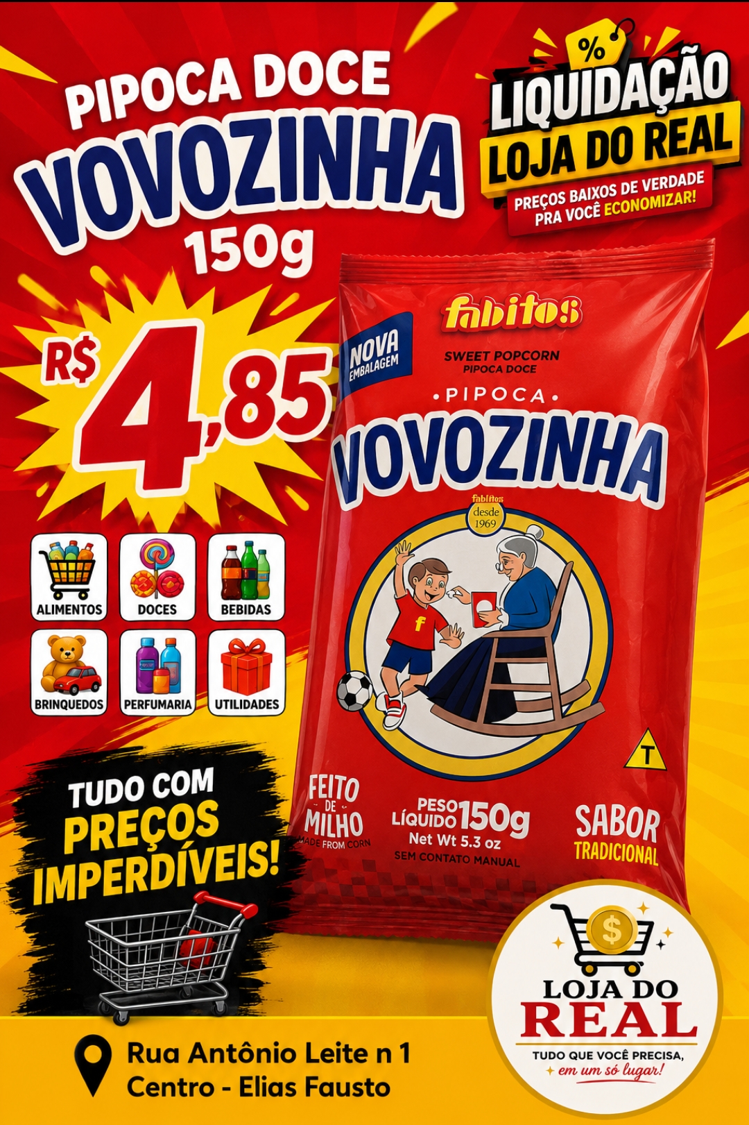 pipoca doce vovozinha 150g