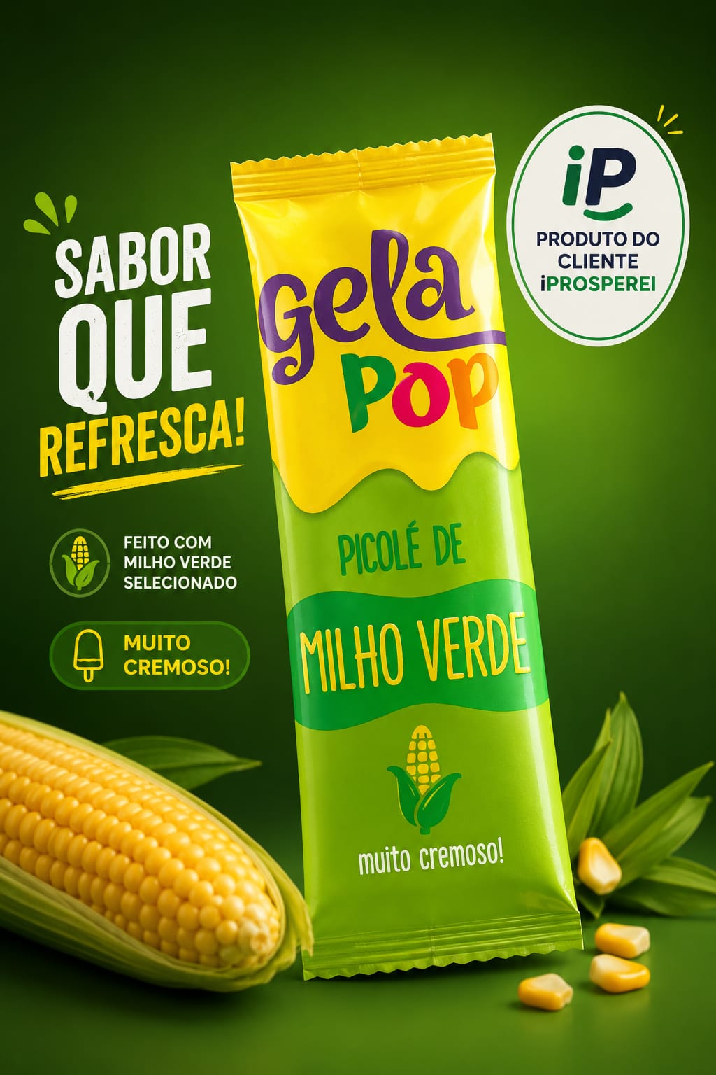 Picolé Gelapop Milho Verde
