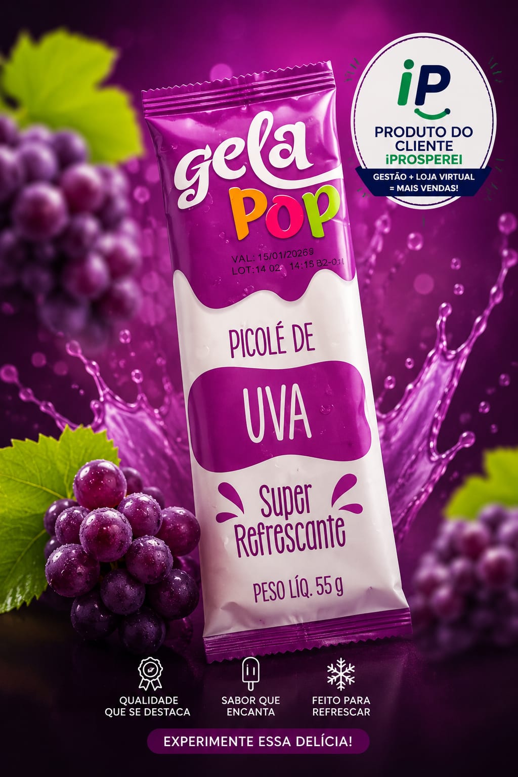 Picolé Gelapop Uva